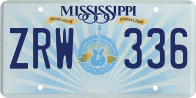 MS license plate ZRW336