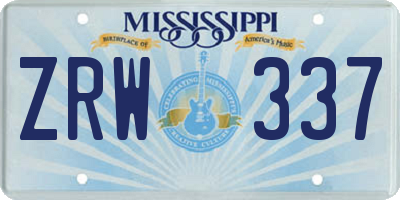 MS license plate ZRW337