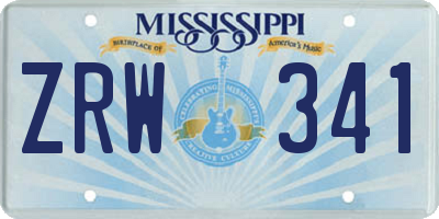 MS license plate ZRW341