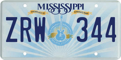 MS license plate ZRW344