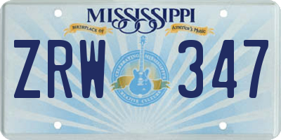 MS license plate ZRW347