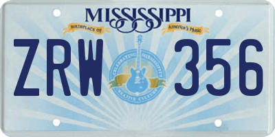 MS license plate ZRW356