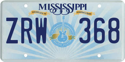 MS license plate ZRW368