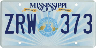 MS license plate ZRW373