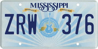 MS license plate ZRW376