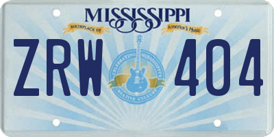 MS license plate ZRW404