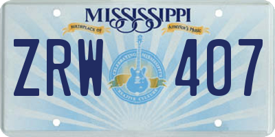 MS license plate ZRW407