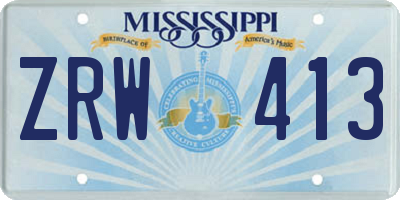 MS license plate ZRW413