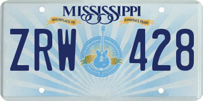 MS license plate ZRW428