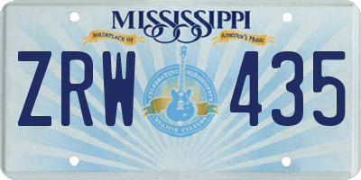 MS license plate ZRW435