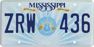 MS license plate ZRW436