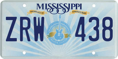 MS license plate ZRW438