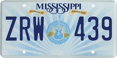 MS license plate ZRW439