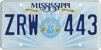 MS license plate ZRW443