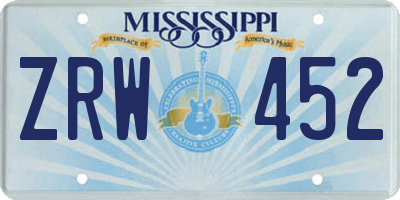 MS license plate ZRW452