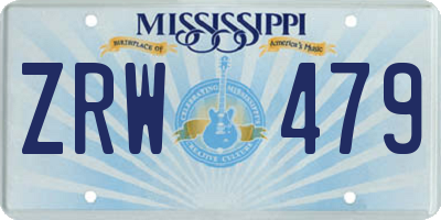 MS license plate ZRW479