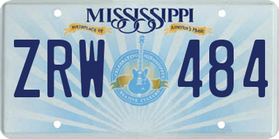 MS license plate ZRW484