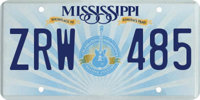 MS license plate ZRW485