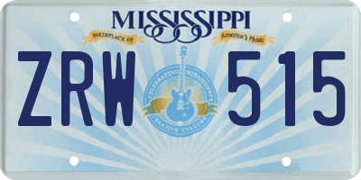 MS license plate ZRW515