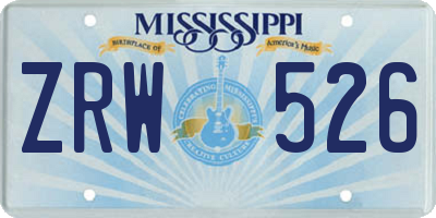 MS license plate ZRW526