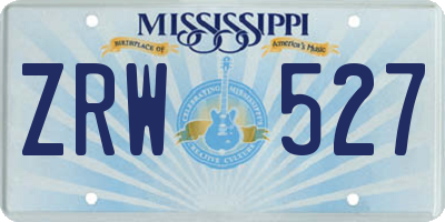 MS license plate ZRW527