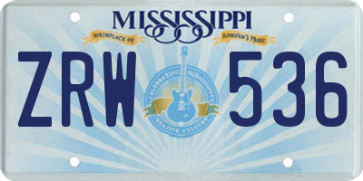 MS license plate ZRW536