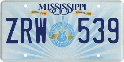 MS license plate ZRW539