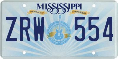 MS license plate ZRW554