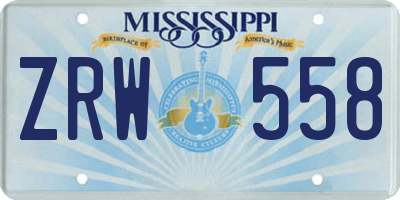 MS license plate ZRW558