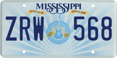 MS license plate ZRW568