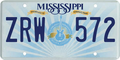 MS license plate ZRW572