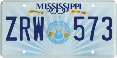 MS license plate ZRW573