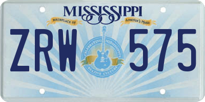 MS license plate ZRW575