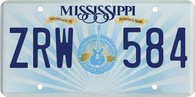 MS license plate ZRW584