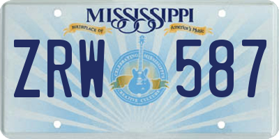 MS license plate ZRW587