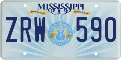 MS license plate ZRW590