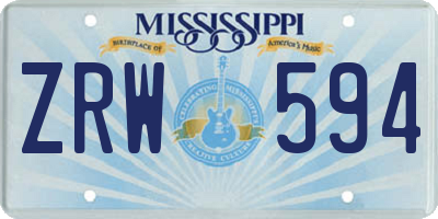 MS license plate ZRW594