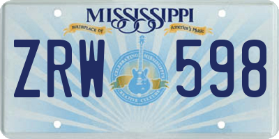 MS license plate ZRW598