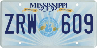 MS license plate ZRW609