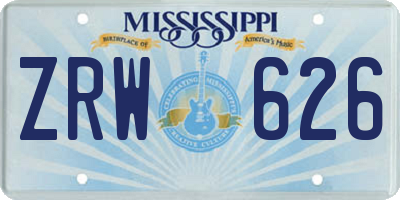 MS license plate ZRW626