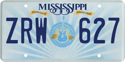 MS license plate ZRW627
