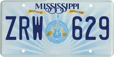 MS license plate ZRW629