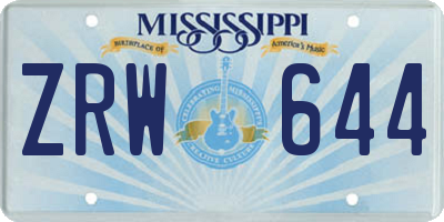 MS license plate ZRW644