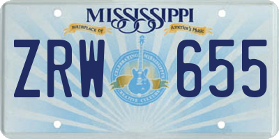 MS license plate ZRW655
