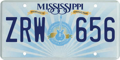 MS license plate ZRW656