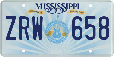 MS license plate ZRW658
