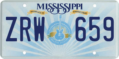 MS license plate ZRW659