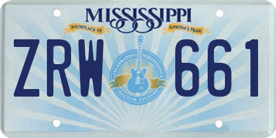 MS license plate ZRW661