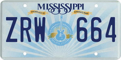 MS license plate ZRW664