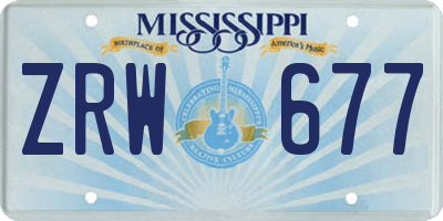 MS license plate ZRW677